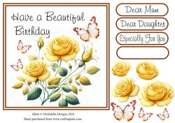 Golden Rose Beautiful Birthday 