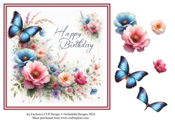 Birthday Flowers and Butterfly