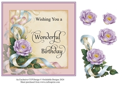 Single Rose and Ribbons Birthday