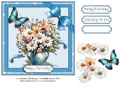 Birthday Daisy Flower Vase