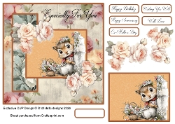 Beautiful Squirrel and Roses
