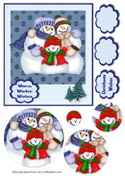 Snowman Family Card Front