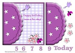 Girls Pretty in Purple Card Front
