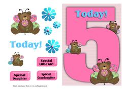 Girls Age 5 Card Front