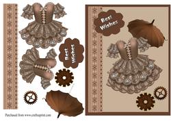 Best Wishes Steampunk Card Front