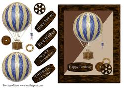 Steampunk Balloon Card Front
