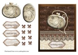 Satin and Chocolate Handbag Card Front