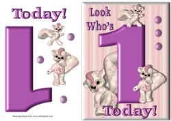 Girls Age 1 Card Front