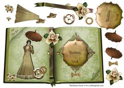 Steampunk Birthday Book Card Front
