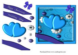 Two Hearts Blue Card Front