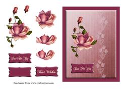 Rose and Lace Just for You Card Front