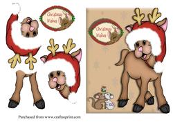 Sweet Rudolph Over the Edge Card Front