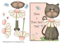 Purr-fect Day Cat Over the Edge Card Front
