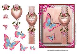 Butterflies and Rose Card Front