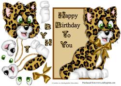 Leopard Cub Over the Edge Card Front