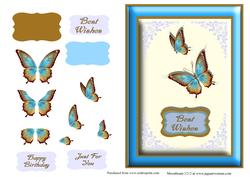 China Blue Butterfly Card Front
