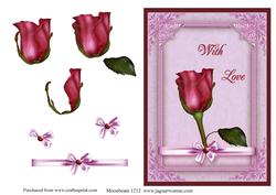 With Love Rosebud Card Front
