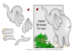Elephant Over the Edge Card Front