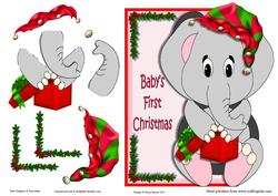 Baby Girl First Christmas Elephant