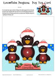 Snowflake Penguins Pop Top Card