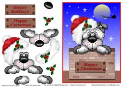 Christmas Puppy in the Chimney
