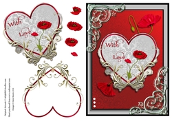 With Love Poppy Heart