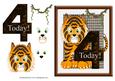 Tiger Age 4 Birthday Card Front