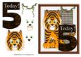 Tiger Age 5 Birthday Card Front