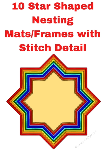 10 Star Shaped Nesting Mats With Stitch Detail