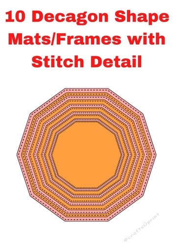 10 decagon Nesting Mats With Stitch Detail