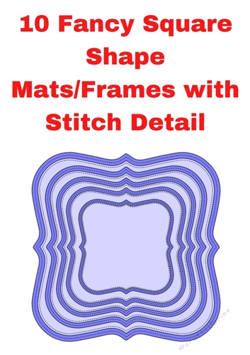 10 fancy square Nesting Mats With Stitch Detail