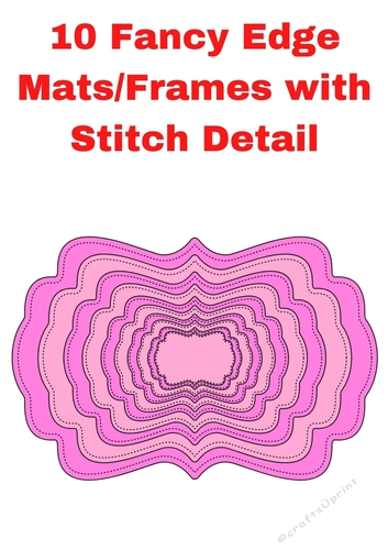 10 fancy Edge Nesting Mats With Stitch Detail
