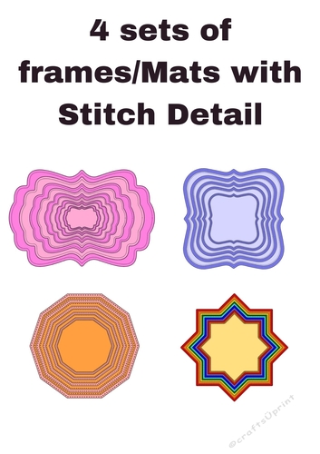 4 sets of fancy Nesting Mats With Stitch Detail