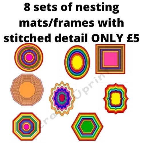 8 sets of nesting mats/frames with stitch detail NOW  ONLY £4