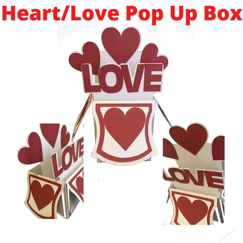 Hearts & LOVE  Pop Up Box, perfect for Valentines Day