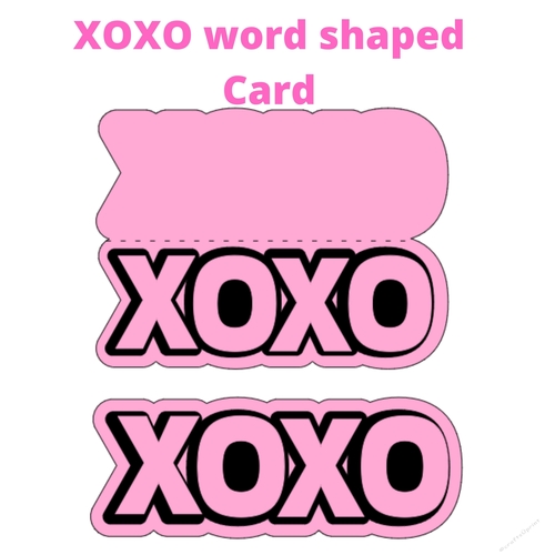 XOXO Word shaped Card perfect for valentines day.
