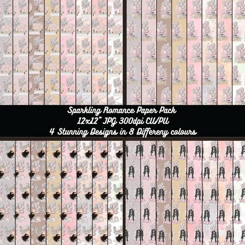 Sparkling Romance Paper Pack   32 x 12x12 JPG 300dpi  