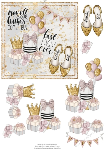 All that Glitters, Birthday Girl Bling Quick Card #1