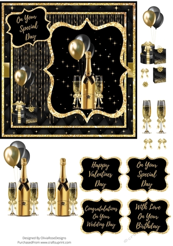 Gold Champagne Quick Card #1