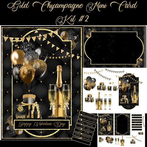 Gold Champagne Mini Card Kit #2  