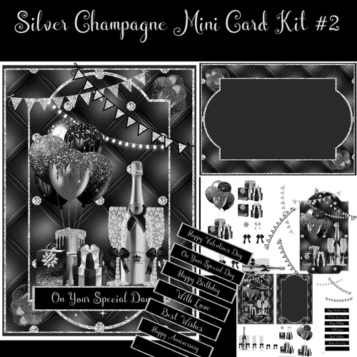 Silver Champagne Mini Card Kit #2  