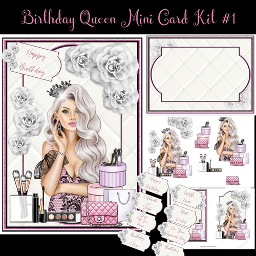 Birthday Queen Mini Card Kit #1