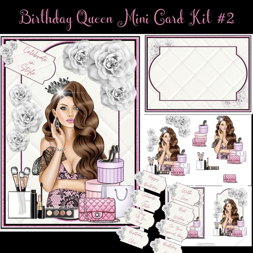 Birthday Queen Mini Card Kit #2