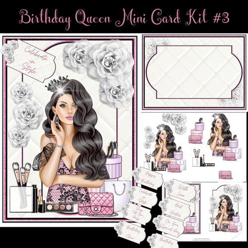 Birthday Queen Mini Card Kit #3