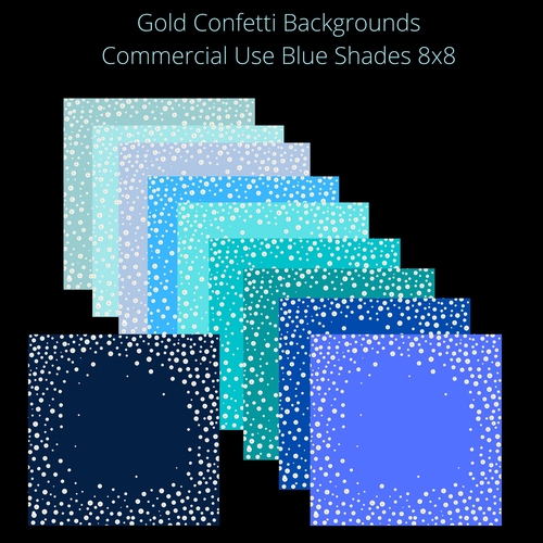 8x8 Gold confetti Backgrounds blue shades 