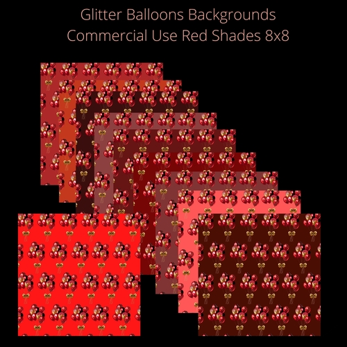 8x8 Gold & red Glitter Balloons Backgrounds red shades