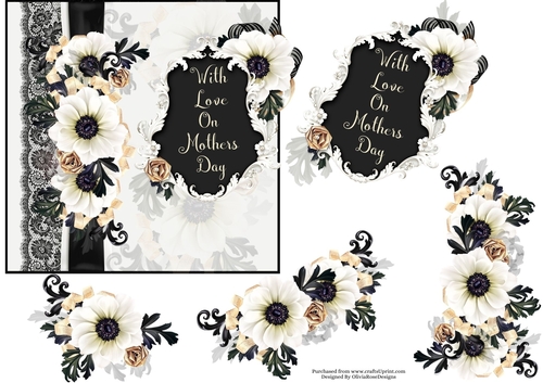 Flowers and Lace  Mothers Day Quick Card #1