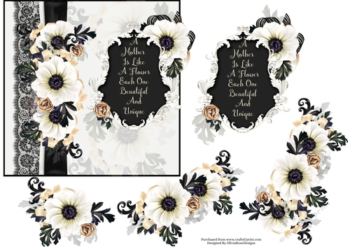 Flowers and Lace  Mothers Day Quick Card #2