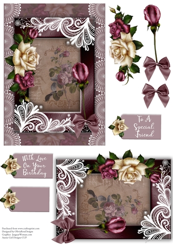 Flowers & Lace Card front #5
