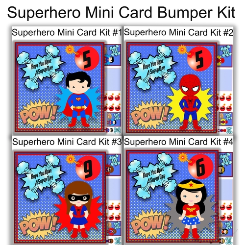 Superhero Mini card bumper kit 7x7 Ages 1-10